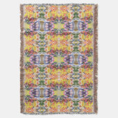 カラフルレトロサイケデリック万華鏡のように千変万化するパターン抽象芸術 スローブランケット (正面縦)