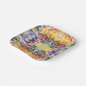 カラフルレトロサイケデリック万華鏡のように千変万化するパターン抽象芸術 ペーパープレート (傾斜あり)