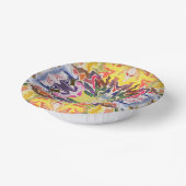 カラフルレトロサイケデリック万華鏡のように千変万化するパターン抽象芸術 ペーパーボウル (傾斜あり)