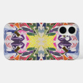 カラフルレトロサイケデリック万華鏡のように千変万化するパターン抽象芸術 Case-Mate iPhoneケース (裏面 (横))