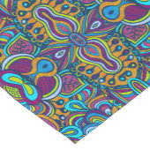 カラフルレトロサイケデリック抽象芸術渦 ショートテーブルランナー (コーナー)