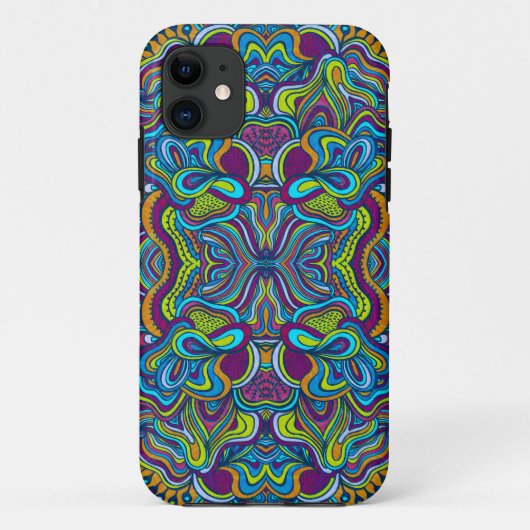 カラフルレトロサイケデリック抽象芸術渦 Case-Mate iPhoneケース (裏面)