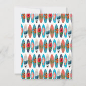 カラフルレトロサーフボードパターン名前をカスタムする ノートカード (裏面)