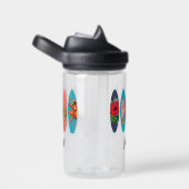 カラフルレトロサーフボードパターン ウォーターボトル (右面)