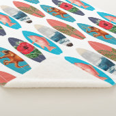 カラフルレトロサーフボードパターン シェルパブランケット (3/4)