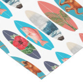 カラフルレトロサーフボードパターン ショートテーブルランナー (コーナー)