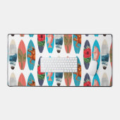 カラフルレトロサーフボードパターン デスクマット (キーボード&マウス)