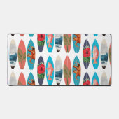 カラフルレトロサーフボードパターン デスクマット (正面)