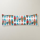 カラフルレトロサーフボードパターン ボディピロー (裏面)