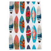 カラフルレトロサーフボードパターン ミディアムペーパーバッグ (裏面)