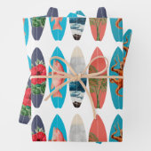 カラフルレトロサーフボードパターン ラッピングペーパーシート (インサイチュ)
