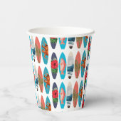 カラフルレトロサーフボードパターン 紙コップ (裏面)