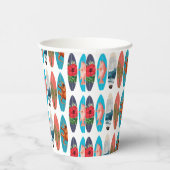 カラフルレトロサーフボードパターン 紙コップ (右)