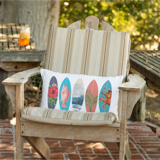 カラフルレトロサーフボード アウトドアクッション (椅子)