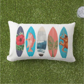 カラフルレトロサーフボード アウトドアクッション (芝生)