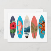 カラフルレトロサーフボード シーズンポストカード (正面/裏面)