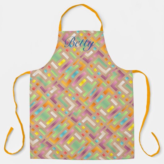 カラフルレトロシェイプ抽象芸術エプロン*パーソナライズ エプロン (正面)
