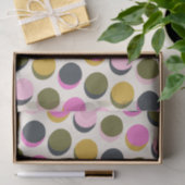 カラフルレトロジオメトリドットのパターン緑ピンク 薄葉紙 (ギフト)