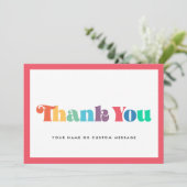 カラフルレトロスクリプトサンキューカード 案内状 (スタンド正面)