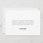 カラフルレトロスクリプトサンキューカード 案内状 (裏面)