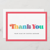 カラフルレトロスクリプトサンキューカード 案内状 (正面/裏面)