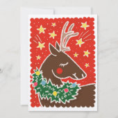 カラフルレトロスタンプスタイルトナカイ シーズンカード (正面)