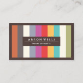 カラフルレトロストライプストライプの 名刺 (正面)