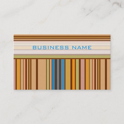 カラフルレトロストライプパターン2 名刺 (正面)
