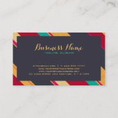 カラフルレトロストライプパターン 名刺 (裏面)