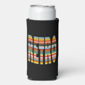 カラフルレトロストライプ語 スリム缶クーラー (Seltzer正面)