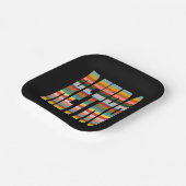 カラフルレトロストライプ語 ペーパープレート (傾斜あり)