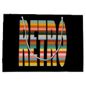 カラフルレトロストライプ語 ラージペーパーバッグ (裏面)