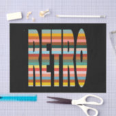 カラフルレトロストライプ語 薄葉紙 (クラフト)