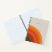 カラフルレトロストライプ70s 80sゴールデンブラウンオレンジ ノートブック (内部)