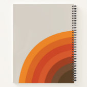 カラフルレトロストライプ70s 80sゴールデンブラウンオレンジ ノートブック (裏面)