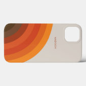 カラフルレトロストライプ70s 80sゴールデンブラウンオレンジ Case-Mate iPhoneケース (裏面 (横))