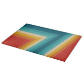 カラフルレトロストライプ- 70秒、80秒デザイン カッティングボード (角)
