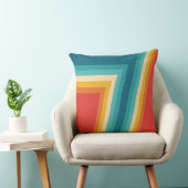 カラフルレトロストライプ- 70秒、80秒デザイン クッション (椅子)