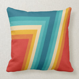カラフルレトロストライプ- 70秒、80秒デザイン クッション
