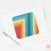 カラフルレトロストライプ- 70秒、80秒デザイン スクエアシール (封筒)