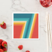 カラフルレトロストライプ- 70秒、80秒デザイン スタンダードカクテルナプキン (インサイチュ)