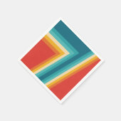カラフルレトロストライプ- 70秒、80秒デザイン スタンダードカクテルナプキン (角)