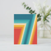カラフルレトロストライプ- 70秒、80秒デザイン ポストカード (スタンド正面)