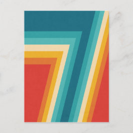 カラフルレトロストライプ- 70秒、80秒デザイン ポストカード