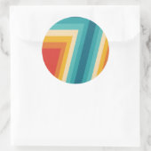 カラフルレトロストライプ- 70秒、80秒デザイン ラウンドシール (バッグ)