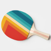 カラフルレトロストライプ- 70秒、80秒デザイン 卓球ラケット (横)