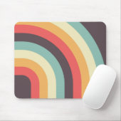 カラフルレトロストライプ- 70s、80sデザインマウスパッド マウスパッド (マウス)