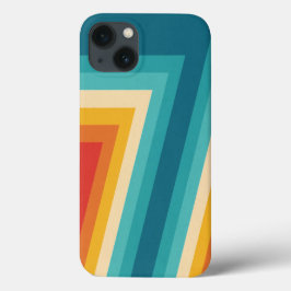 カラフルレトロストライプ- 70s 80sデザイン iPhone 13ケース