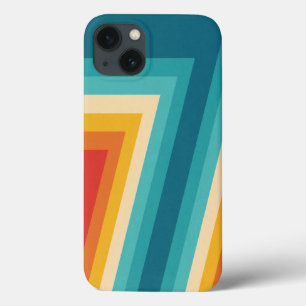 カラフルレトロストライプ- 70s 80sデザイン iPhone 13ケース
