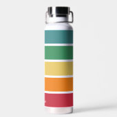 カラフルレトロストライプ- Rainbow - Script Name Wat ウォーターボトル (背面)